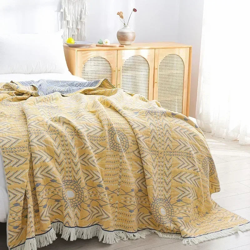 Nordic Throw Blanket For Beds Cotton Double Sided Sofa Cover Sofa Cushion Soft Blanket Leisure Bedspread Four Seasons Thin Quilt Pi-Mart