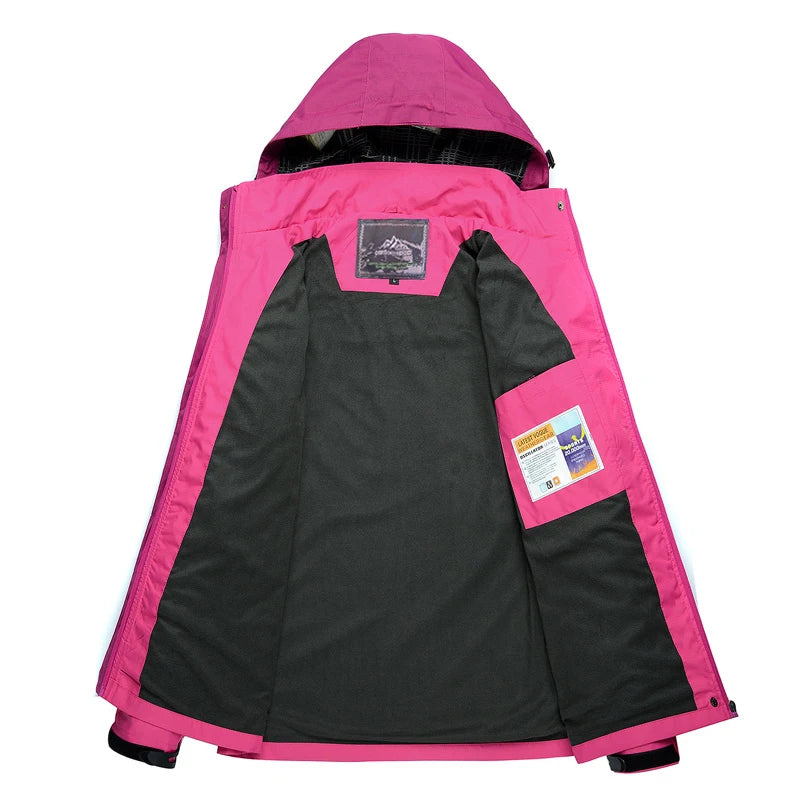 TRVLWEGO Women's Waterproof Hiking Jacket Windproof Windbreaker Camping Hunting Climbing Trekking Fishing Coat Outdoor Clothing Pi-Mart