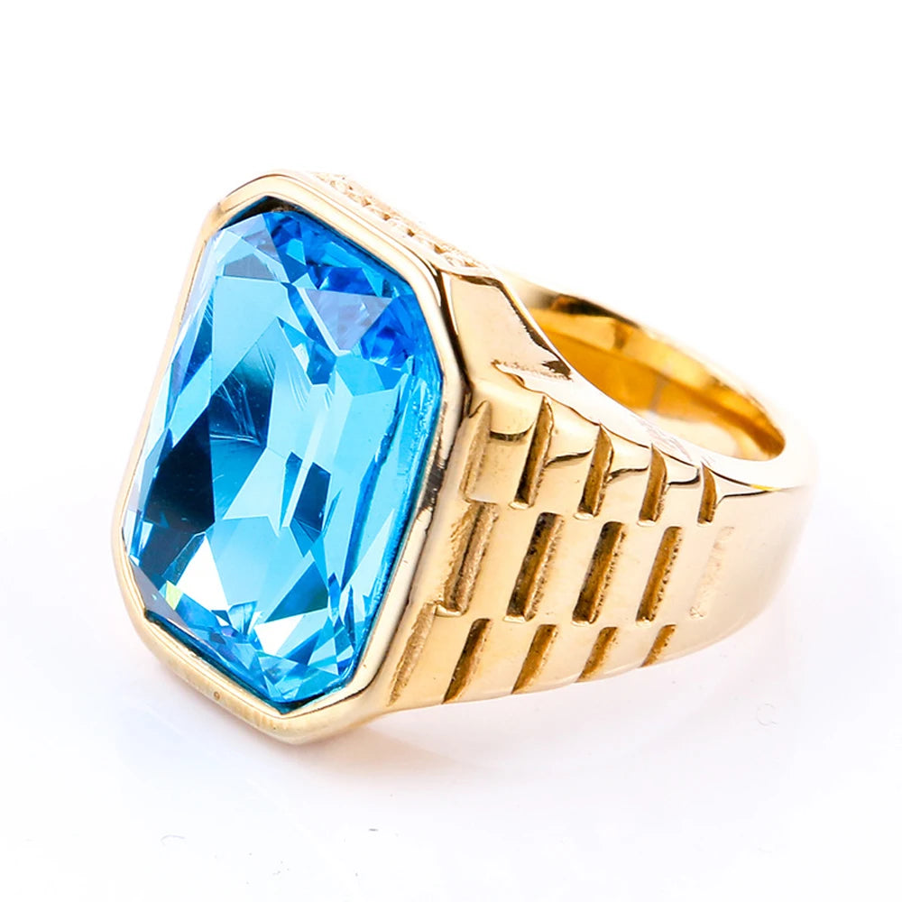 Men's Multi-Color Gemstone Rings For Women Personalized Trendsetter Stainless Steel Jewelry Manufacturer Direct Supplier Pi-Mart