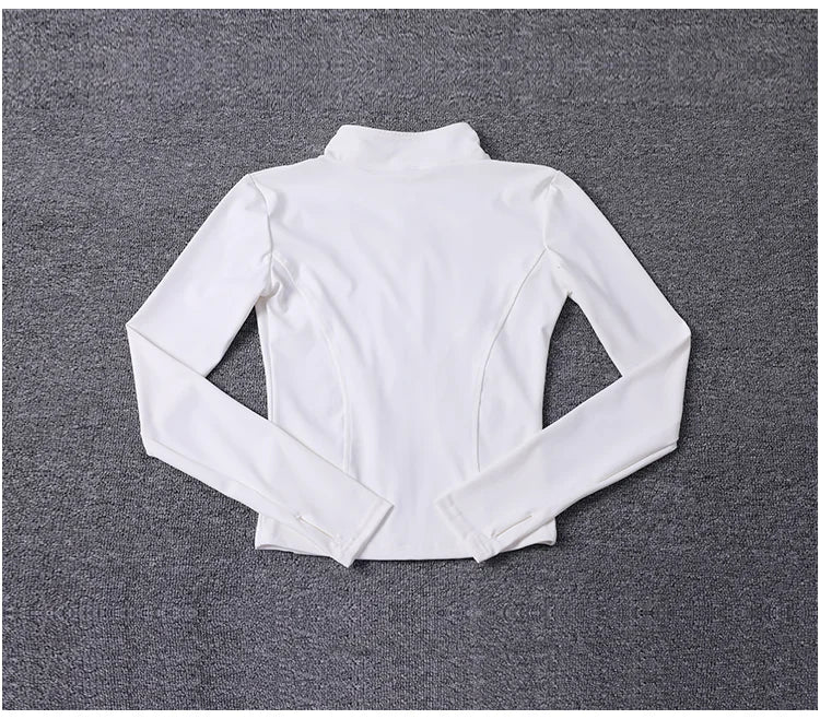Women Sport Jacket Long Sleeve Shirt Workout Coat Gym Training Clothing Yoga Sportswear Pi-Mart