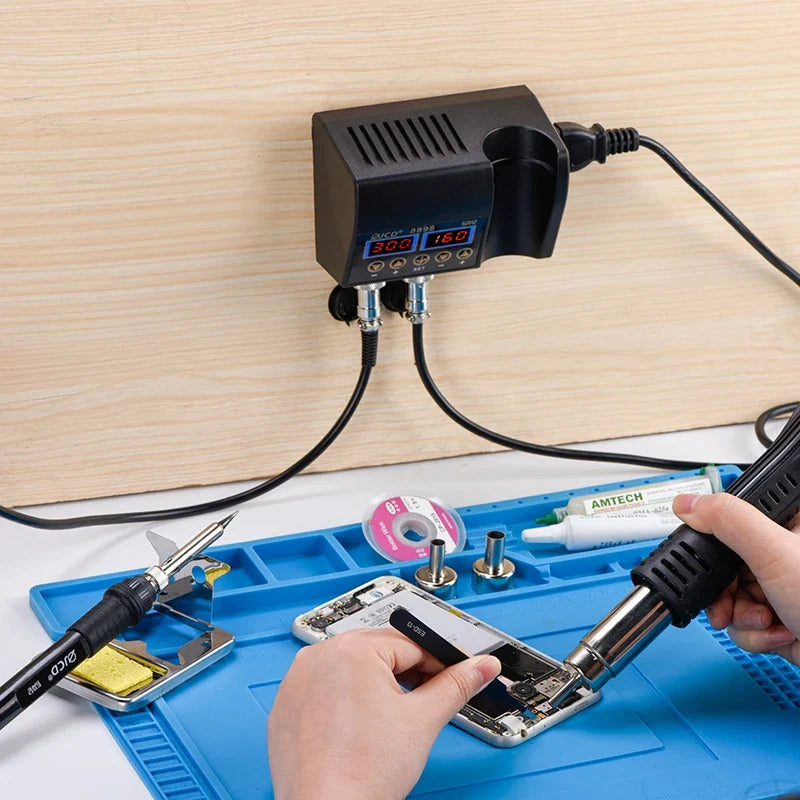 2 in 1 750W Soldering Station LCD Digital display welding rework station for cell-phone BGA SMD PCB IC Repair solder tools 8898 LadyShow.Store