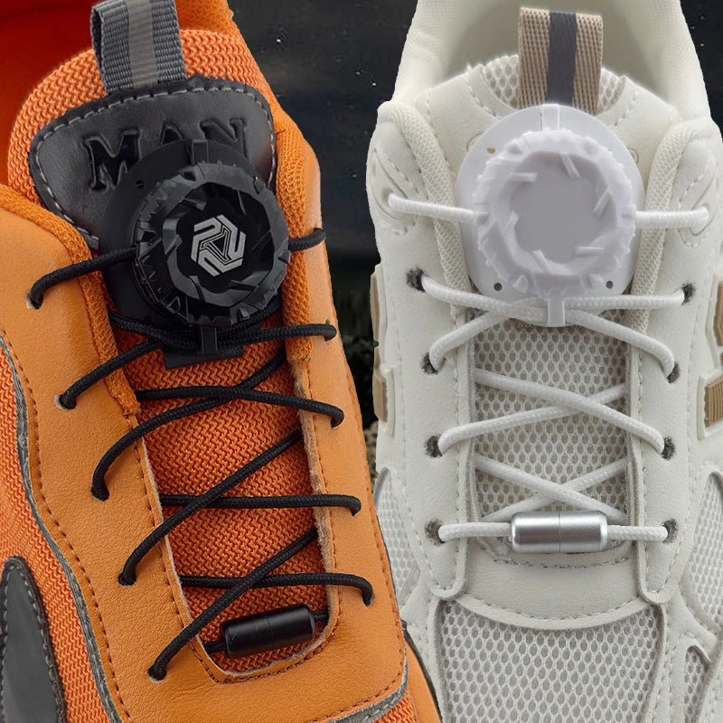 Fashion Swivel Buckle Laces Automatic Shoelace Without ties Kids Adult Sneakers No Tie Shoe laces Shoe accessories 1Pair/2Pair LadyShow.Store