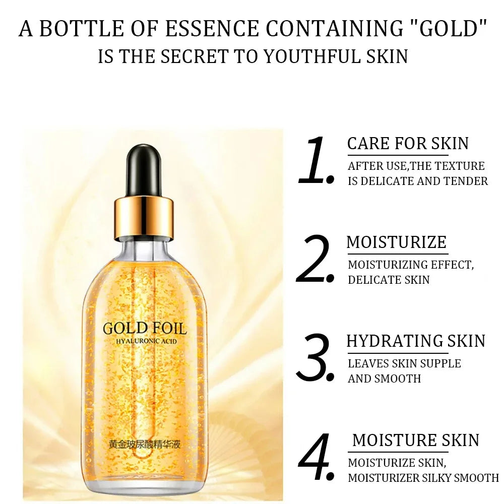 24K Gold Hyaluronic Acid Serum for Face Anti-wrinkle Anti-aging Brightening Moisturizing skincare Facial Serum Essence Face Care Pi-Mart