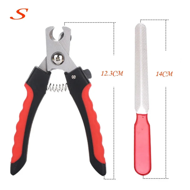 Pet Nail Clippers with Sickle Large Dog Nail Clippers Nail Clippers Multifunctional Teddy Cat Stainless Steel Grooming Scissors Pi-Mart