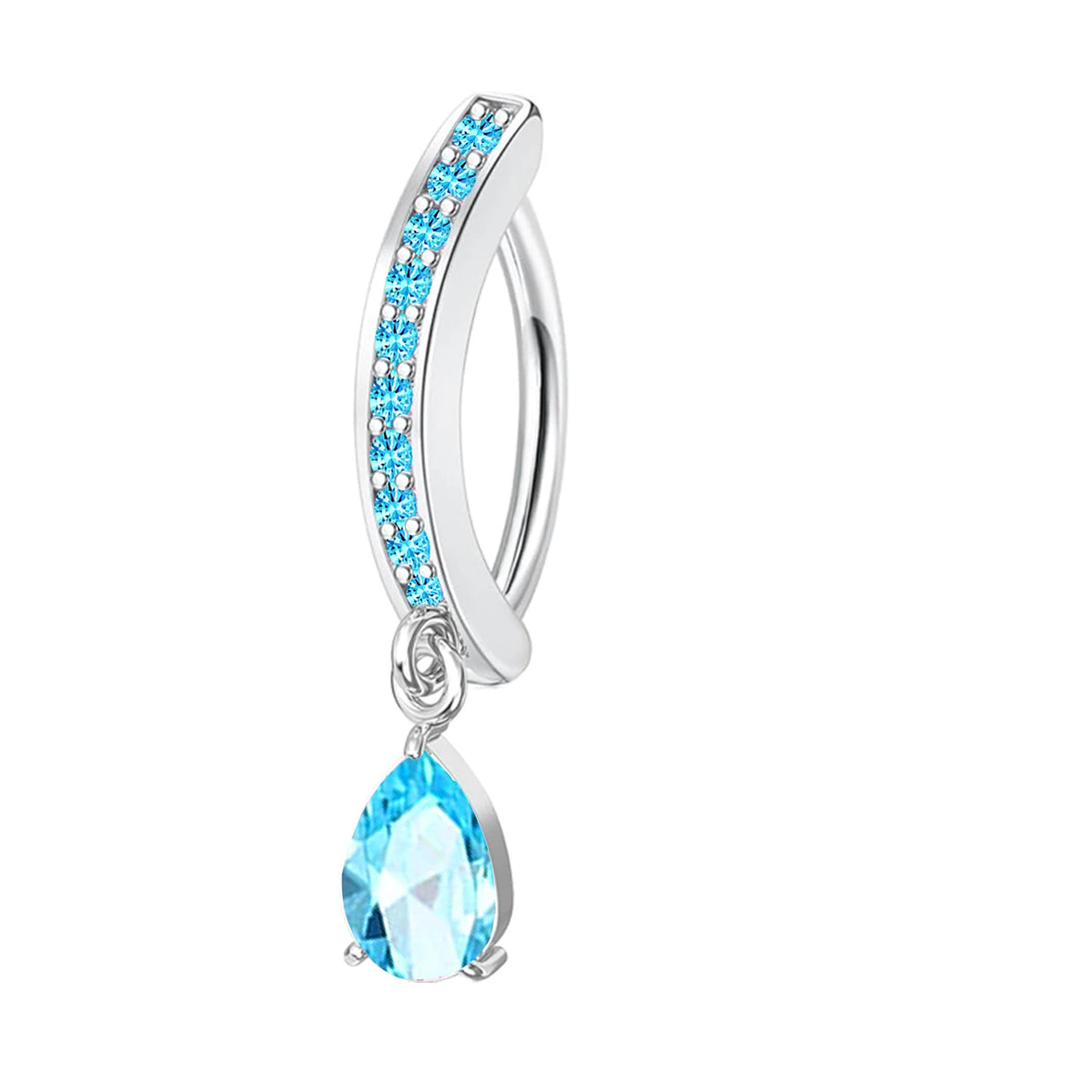 1PC Stainless Steel 14G Dangle Belly Button Ring for Women Heart Bow Reverse Hoop Clicker Navel Rings Body Piercing Jewelry Pi-Mart