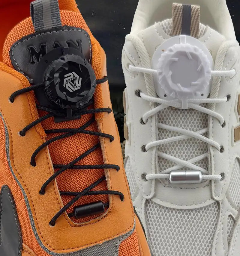 Fashion Swivel Buckle Laces Automatic Shoelace Without Ties Kids Adult Sneakers No Tie Shoe Laces Shoe Accessories 1Pair/2Pair Pi-Mart