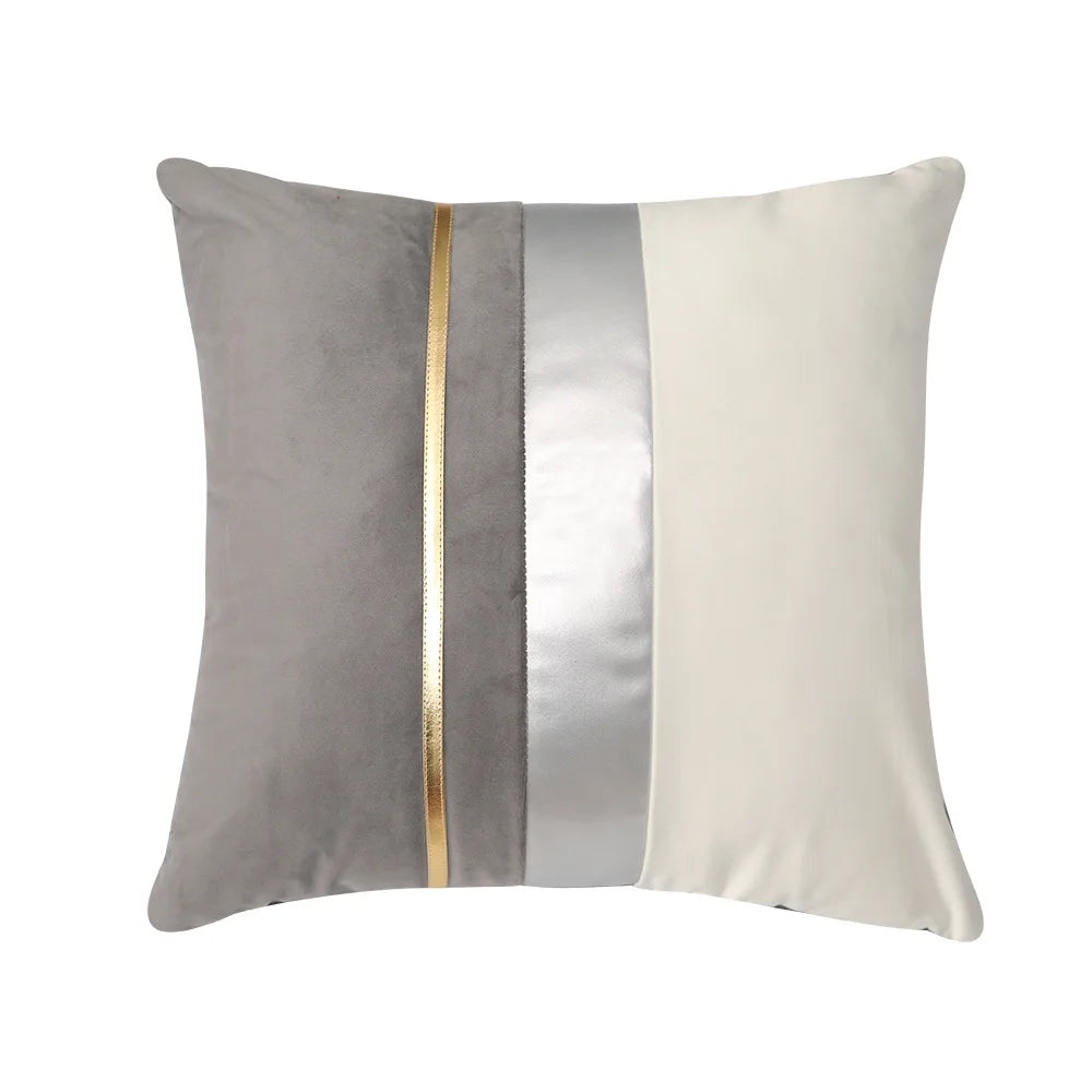 Luxury Velvet Cushion Cover, Patchwork Design Pillow Case, Home Decor, Sofa Pillows, 45x45cm, 30x50cm Pi-Mart