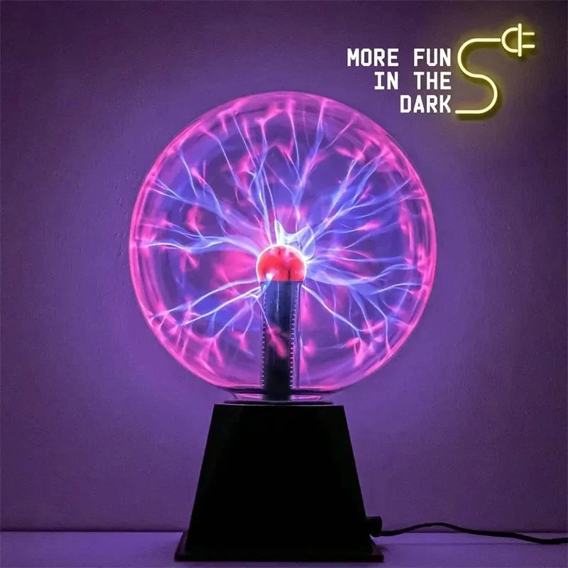 3/4/5/6 Inch Magic Plasma Ball Lamp LED Atmosphere Night Light Only Touch Sensitive Glass Plasma Light Bedroom Decor Kids Gifts LadyShow.Store