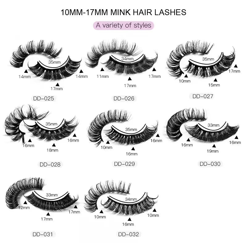 Fashion Russian Strip Lashes 2/5/10 Pairs 3D Mink Lashes Natural Eyelashes Dramatic False Eyelashes Wholesale Eyelash Extension Pi-Mart