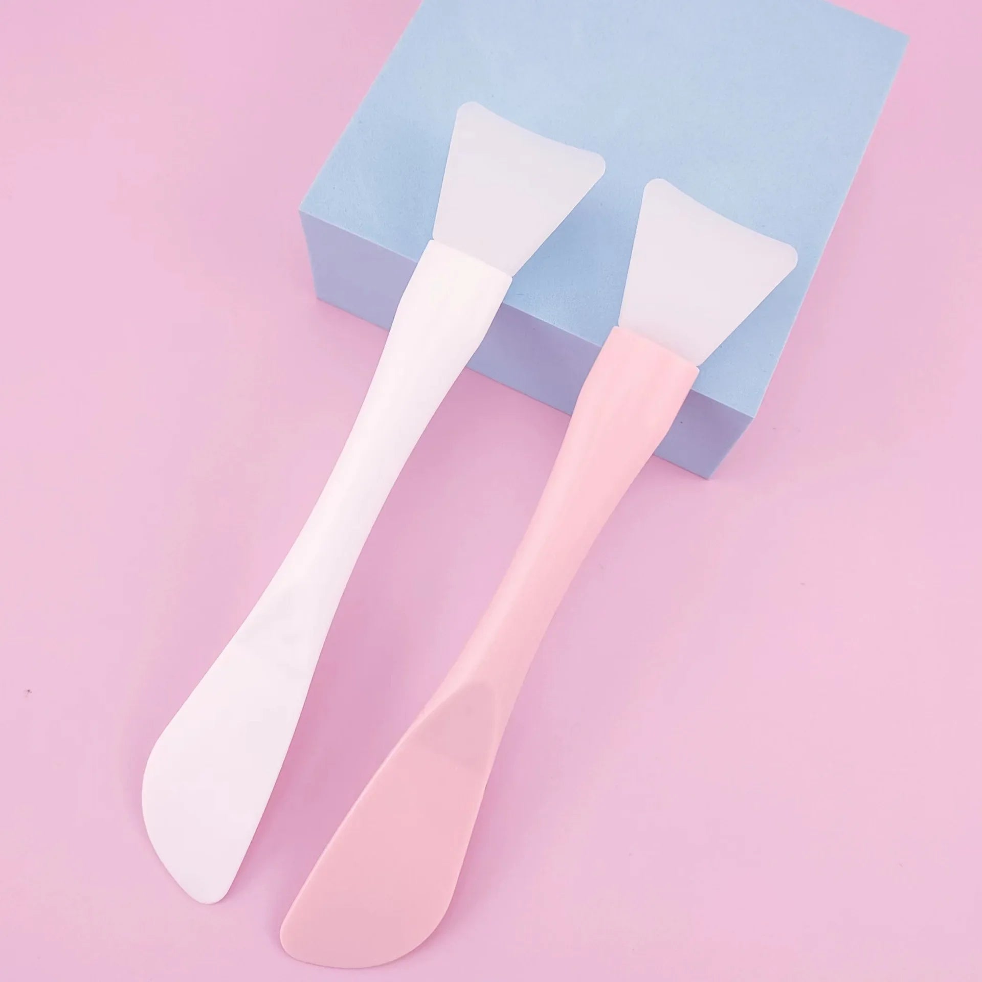 Dual-use Silicone Facial Mask Brush Soft Head With Scraper Integrated Mud Mask Brush DIY Skin Care Beauty Tools Pi-Mart