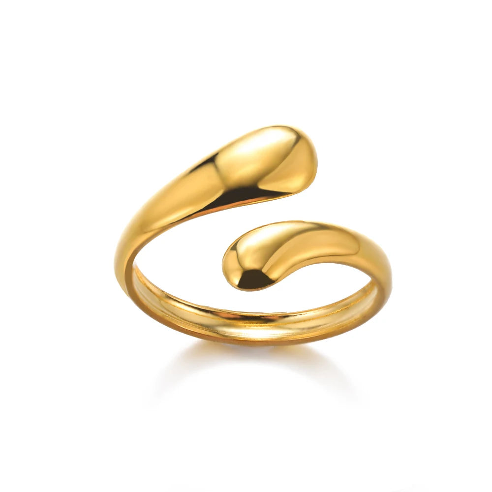 316L Stainless Steel Rings for Women Gold Color Never Fade Luxury Classic rings wedding couple rings Jewelry Free Shipping Pi-Mart