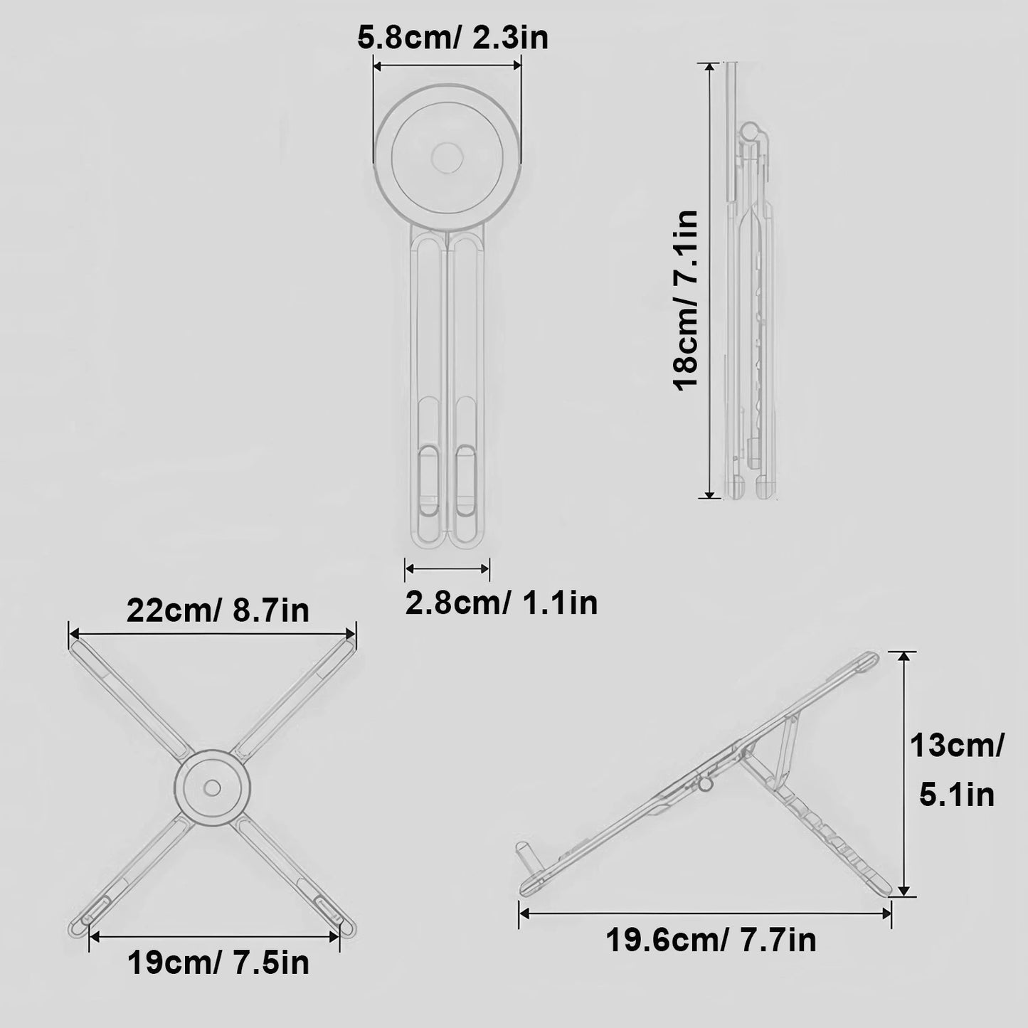 Portable Magnetic Phone Holder & Selfie Stick 3-in-1 Foldable Tripod Stand for iPhone iPad Tablet Laptop Desktop Use Pi-Mart