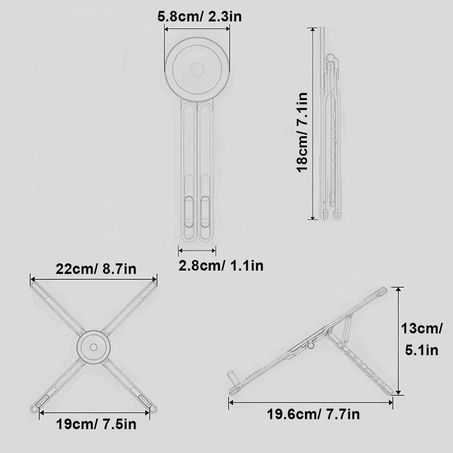 Portable Magnetic Phone Holder & Selfie Stick 3-in-1 Foldable Tripod Stand for iPhone iPad Tablet Laptop Desktop Use Pi-Mart