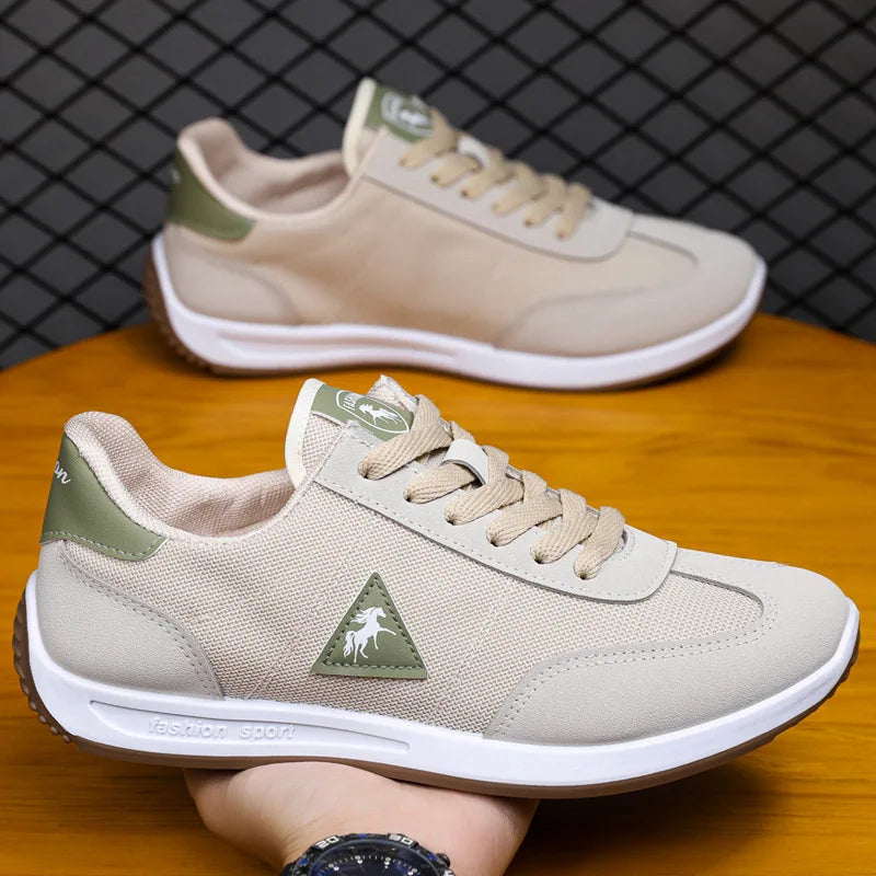 New 2026 Men's Casual Comfortable Breathable Sports Shoes Lightweight Anti-slip Wear-resistant Canvas Low-top round Toe Slip-On Pi-Mart