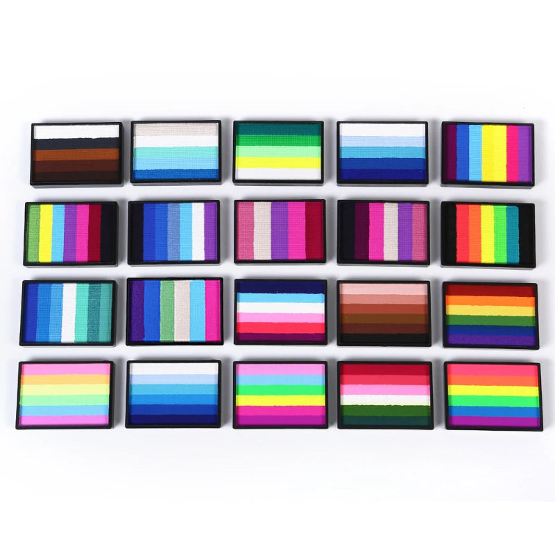 50g Facial and Body Paint Palette,Non-Toxic Rainbow Water-Soluble Body Paint for Rainbow Festival,Cosplay,Party,Art,Stage Makeup Pi-Mart