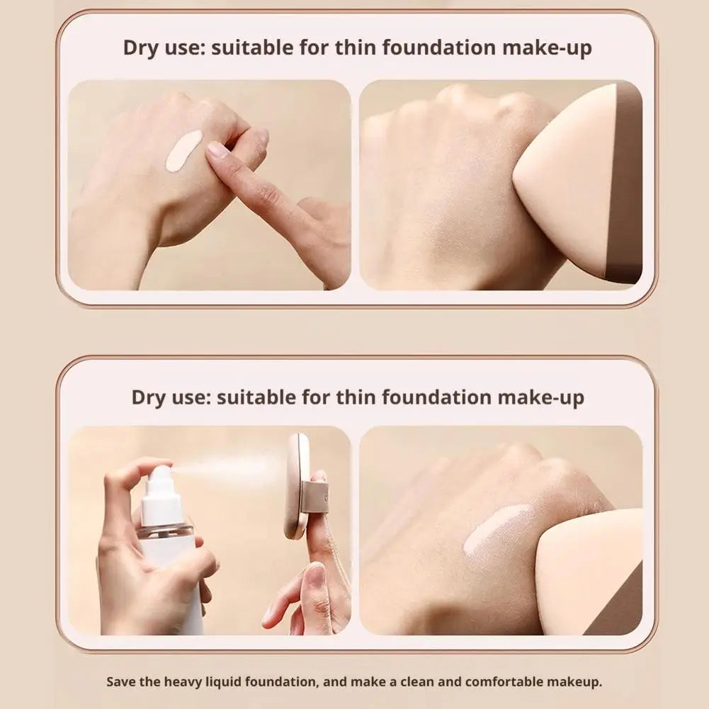 2pcs Dual-Sided Milk Coffee Makeup Sponge, Ultra Soft & Non-Absorbent Foundation Blender for Wet or Dry Use, Beauty Egg Tri Light Beauty