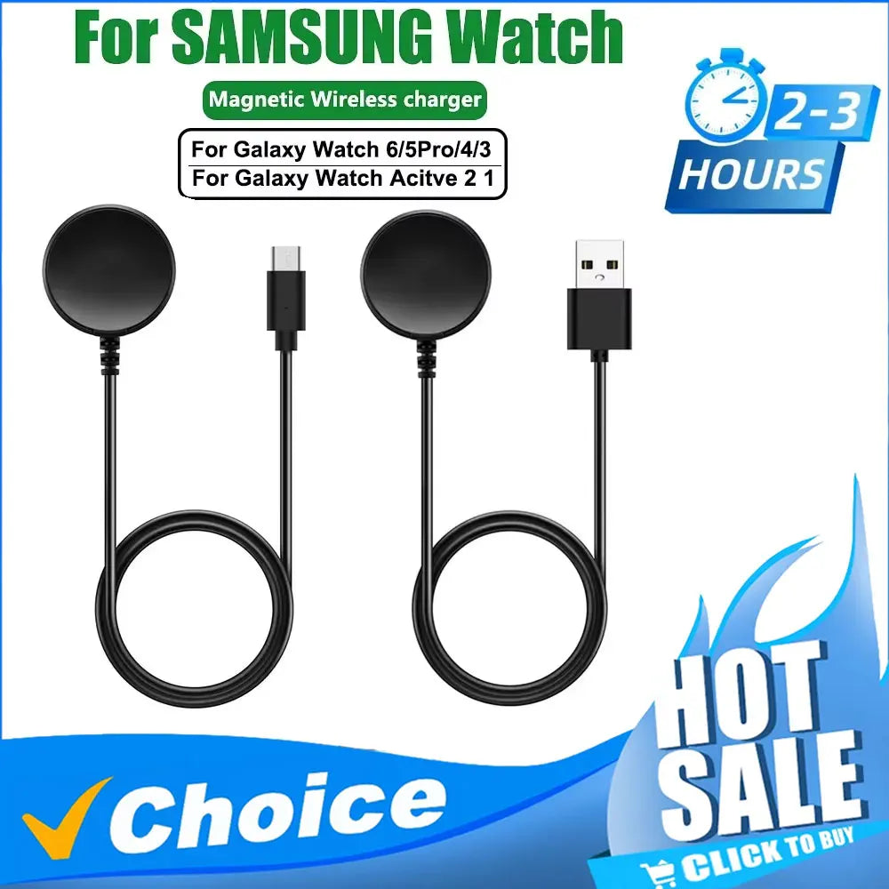 For Samsung Galaxy Watch 7/6/6 Classic/5/5 Pro/4/4 Classic Chargers USB-C Charger Smart Watch Accessories Replacement Charger LadyShow.Store