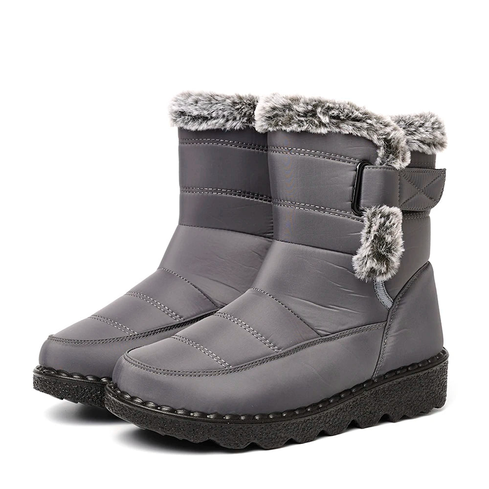 Winter Women Boots Waterproof Snow Boots Plus Size Casual Platform Ankel Boots Warm Fur Women Shoes Antislip Fashion Cotton Shoe Pi-Mart