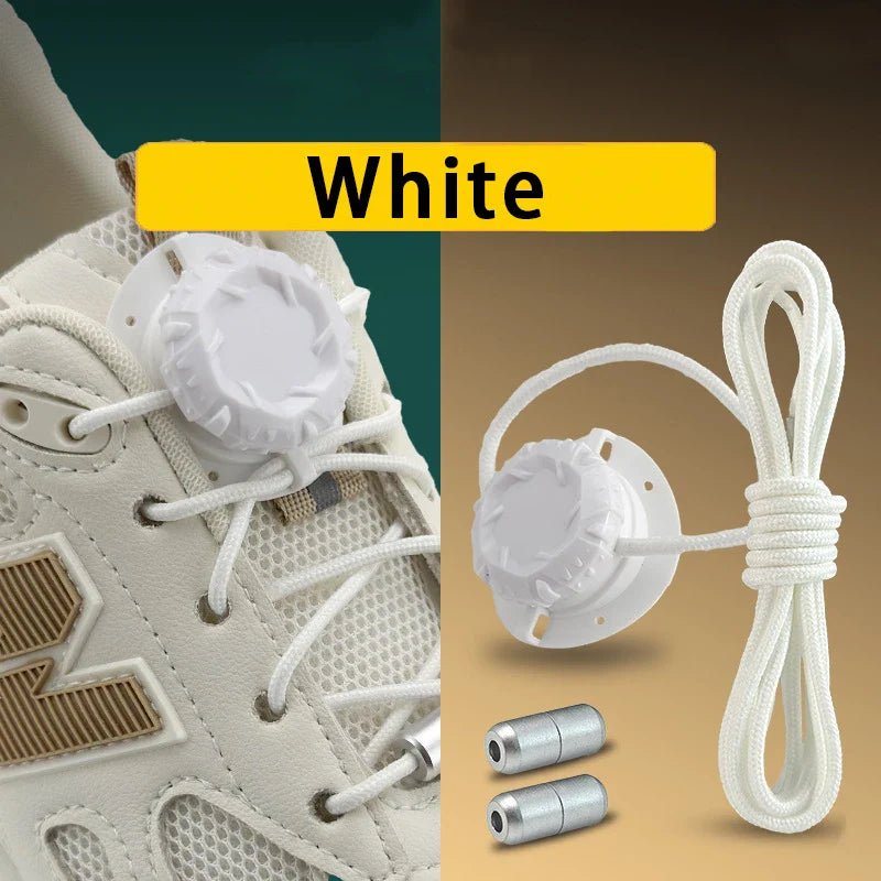 Fashion Swivel Buckle Laces Automatic Shoelace Without ties Kids Adult Sneakers No Tie Shoe laces Shoe accessories 1Pair/2Pair LadyShow.Store