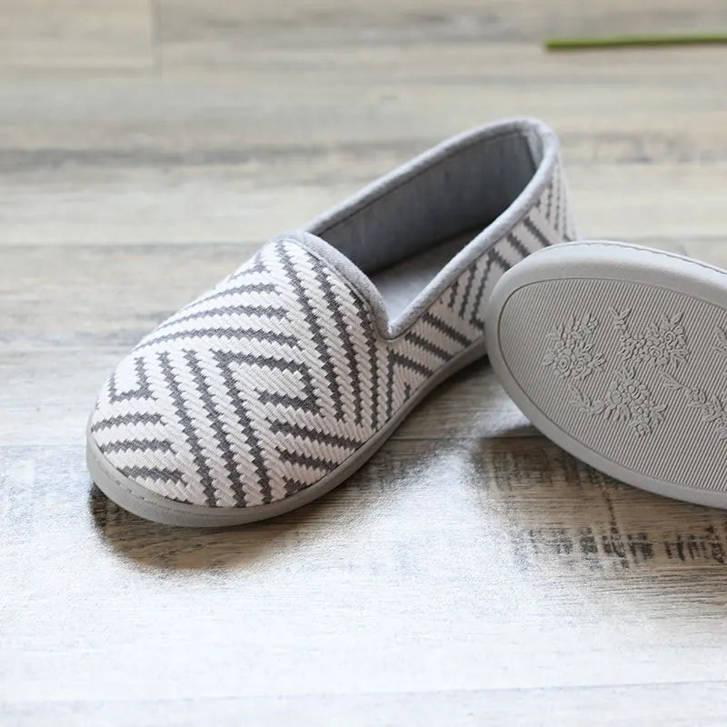 New 2026 Spring Autumn At Home Thermal Anti-Skid Slippers Women's Knitted Indoor Slippers Soft Outsole House Shoes Pi-Mart