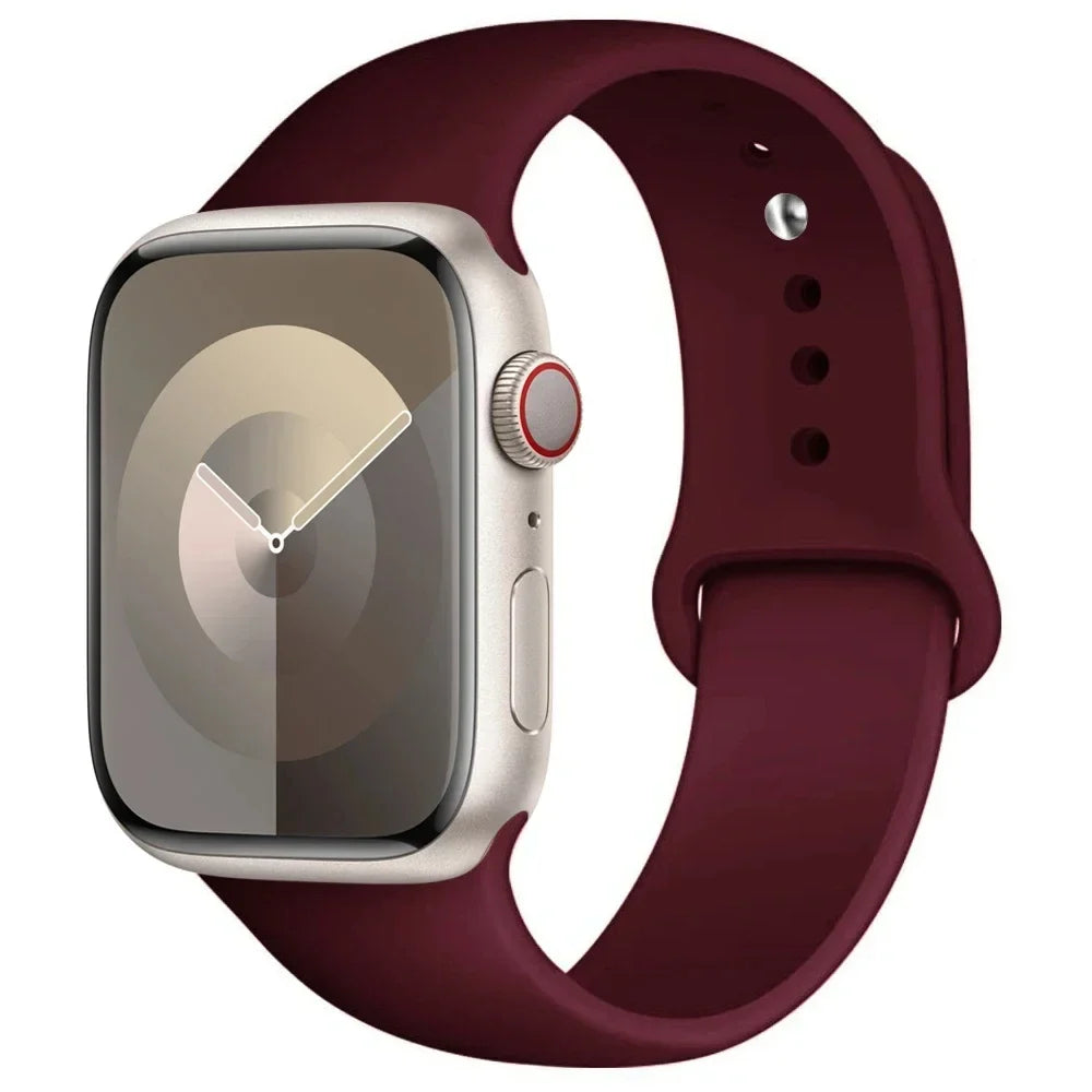 Silicone Band For Apple Watch strap 44mm 45mm 40mm 41mm 42-38mm 45 mm sport bracelet iwatch series 8 7 6 5 4 3 SE 9 Ultra 2 49mm LadyShow.Store