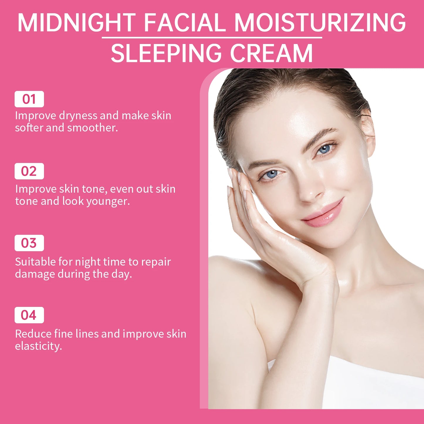 Night Face Cream Repair Damaged Skin Treatment Firming Increase Elasticity Lifting Tighten Reduce Dullness Brightening Skin Care Pi-Mart