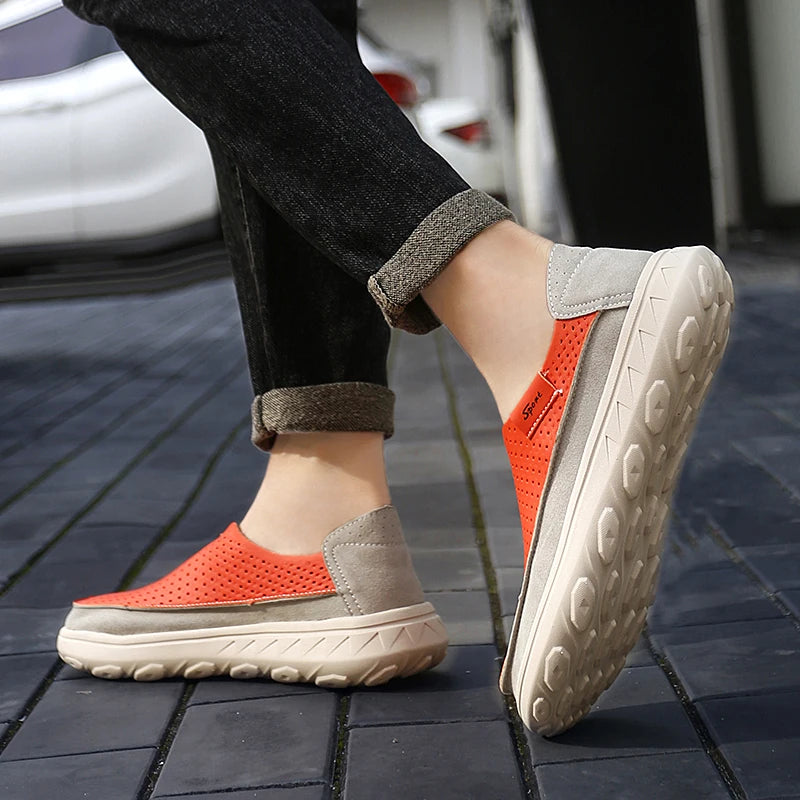 2026 New Men's Casual Shoes Fashion Comfortable Men's Shoes High Quality Leather Men Driving Shoes Handmade Flat Shoes Size 46 Pi-Mart