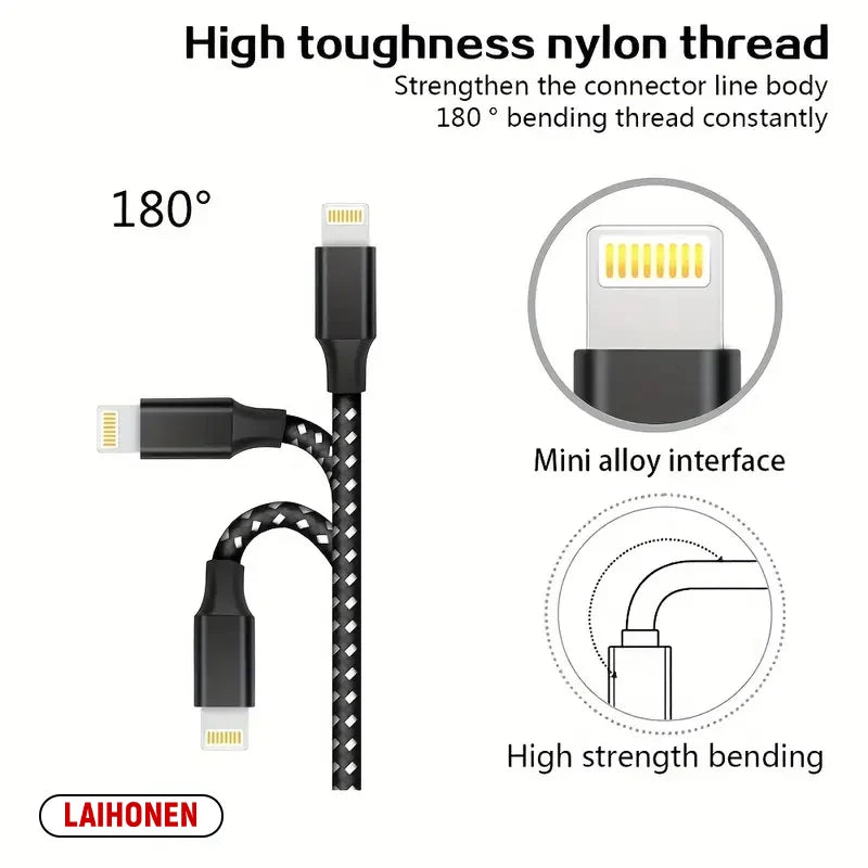 1M 2M 3M USB A To Lightning MFi Certified  Cable For iPhone 14 13 12 11 X XR Pro Max Fast Charging Cable Charger Data Wire Cord Pi-Mart