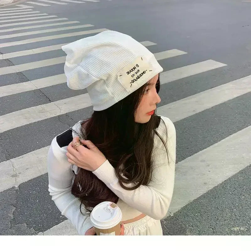 Casual Keep Warm Thin Knit Hat Cute Outdoor Cold Cap Ear Protection Warm Stack Hat For Men Women Pi-Mart