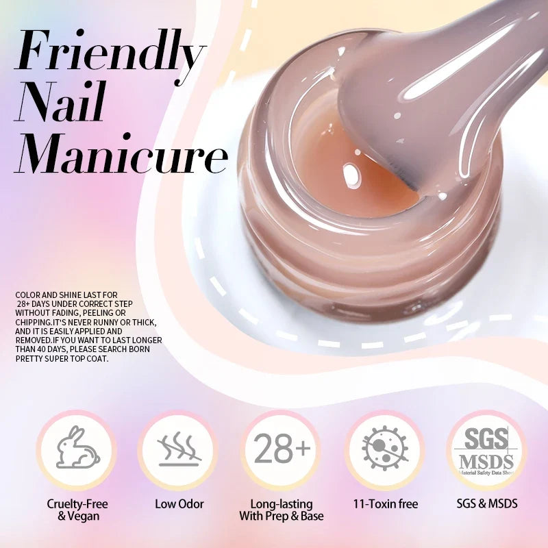 BORN PRETTY 83 Colors 10ml Jelly Nude Gel Nail Polish Autumn Amber Semi Transparent Manicure Soak off UV LED Nails Gel Varnish Tri Light Beauty