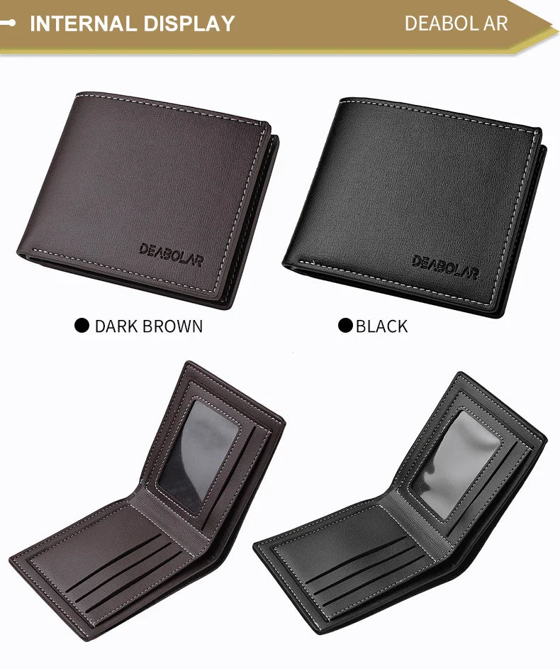 Pu Leather Men Short Wallet Thin Style Folding Young Men Credit Card Holder Wallet Pi-Mart