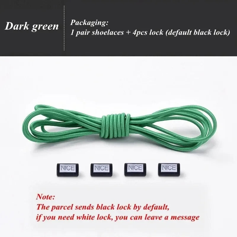 Fashion No Tie Shoelaces Elastic Laces Sneakers Flat Shoe Laces Without Ties Kids Adult Quick Shoelace One Size Fits All Shoes Pi-Mart