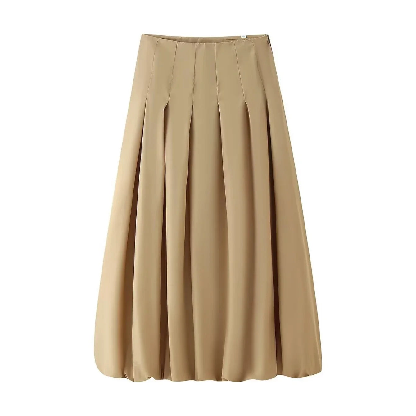 Women's Autumn New Short Zipper Jacket Short Sleeved Top High Waisted Pleated Lantern Flower Bud Half Skirt Set LadyShow.Store