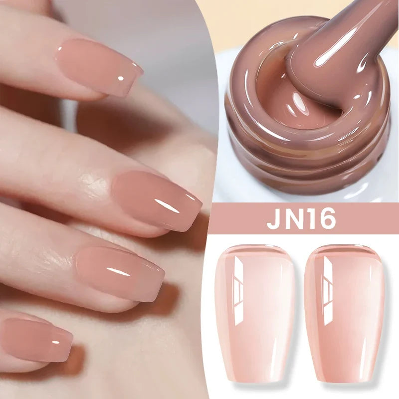 BORN PRETTY 10ml Jelly Nude Gel Nail Polish 50 Colors Semi Transparent Nail Art Nail Supplies Soak off UV LED Nails Gel Varnish Tri Light Beauty