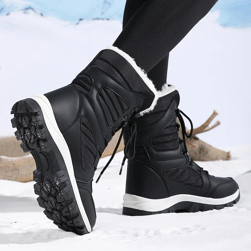 Winter Women Snow Boot High-top Waterproof Ankle Boots Ladies Thick Plus Warm Snow Hiking Boots Outdoor Cotton Shoes Sneakers LadyShow.Store