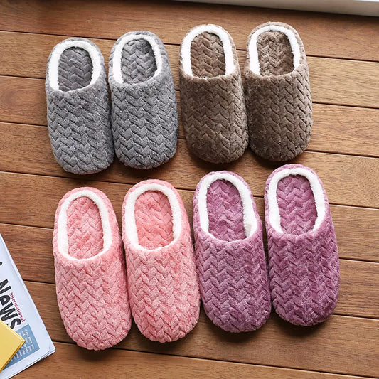 Unisex Fluffy Home Slippers Soft Lightweight Anti Slip Comfortable Indoor Slides for Autumn Winter LadyShow.Store