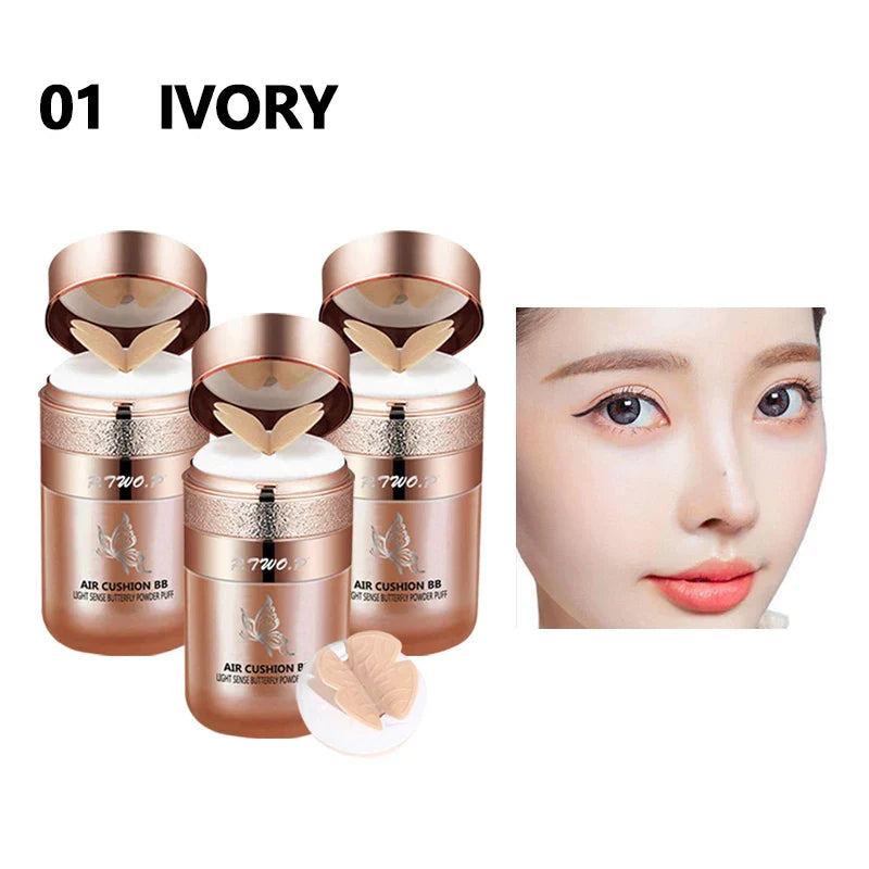 Air Cushion BB Cream Butterfly Powder Puff Moisturizing Foundation Concealer Whitening Oil-control Waterproof Makeup Cosmetics LadyShow.Store