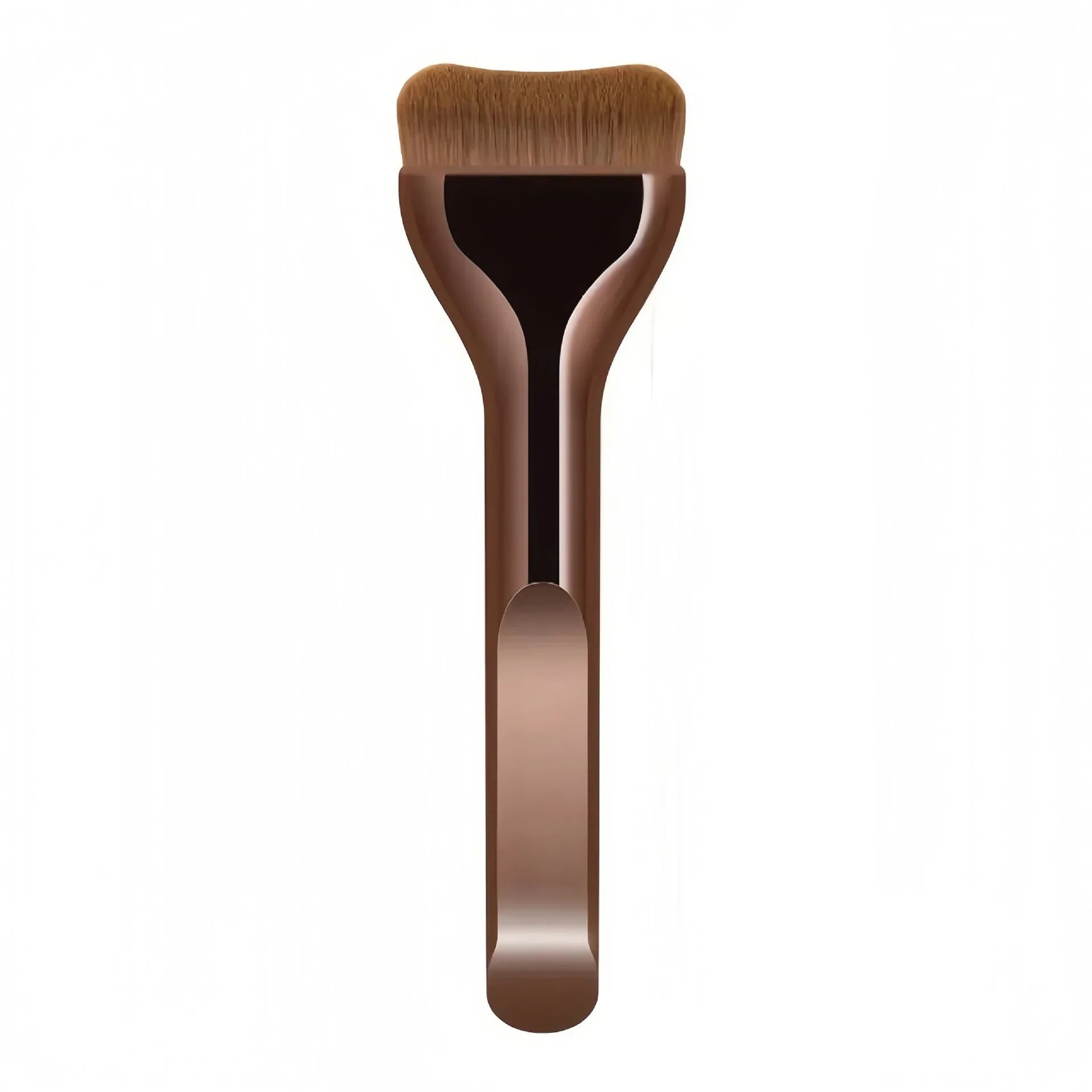 Professiona Makeup Brush, Curved Soft Bristle Foundation Brush for Even Application, Travel-Friendly Tri Light Beauty