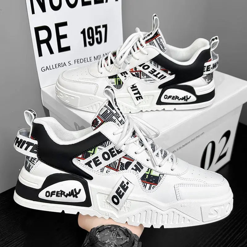 Casual Fashion Leather Sneakers New Skateboard Mens Shoes Outdoor Running Sports shoes Hiking Tennis Platform Luxury footwear Pi-Mart