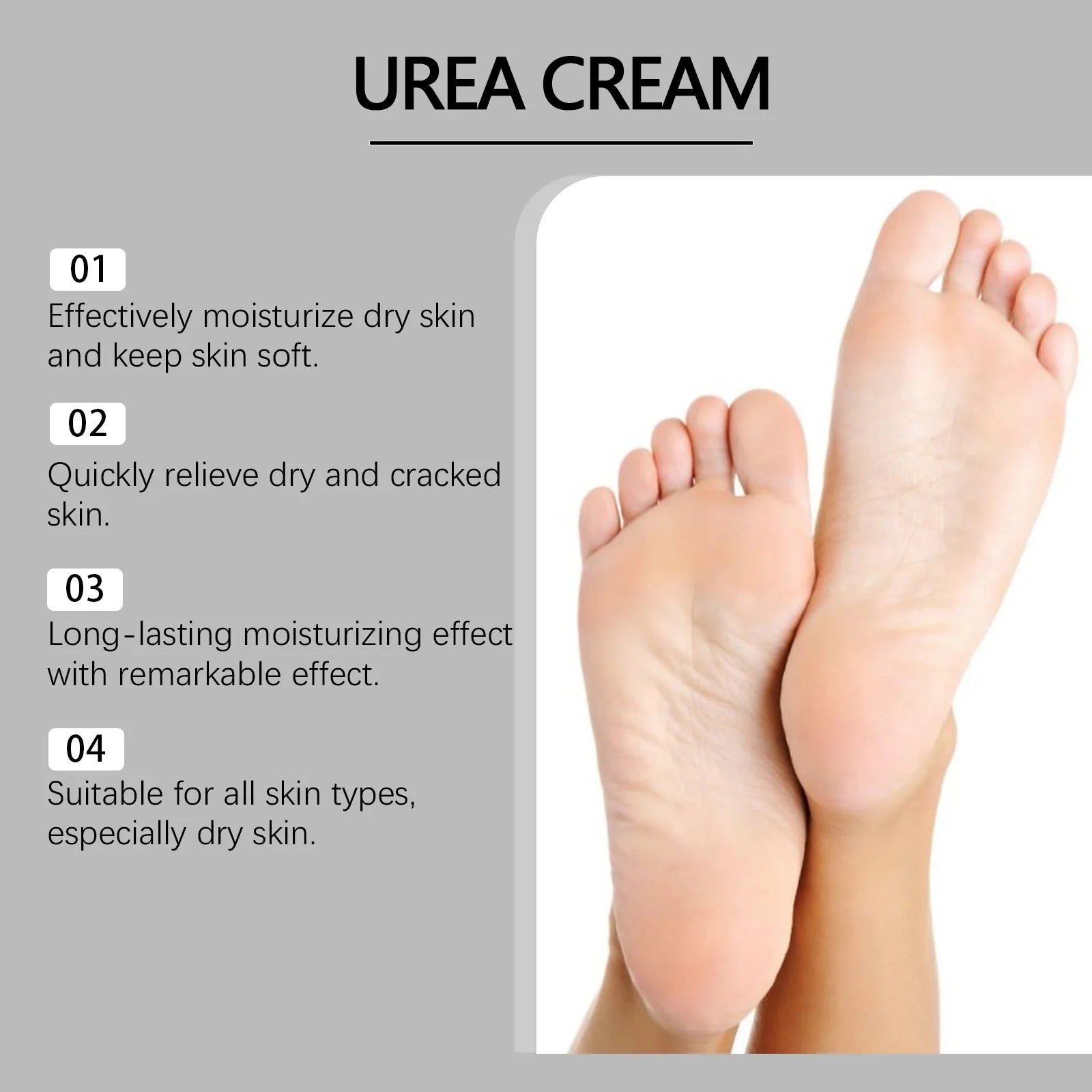 40% Urea Foot Cream Softening Dry Cracked Heels Deep Moisturizing Improve Roughness Remove Callus Exfoliation Foot Care Cream Pi-Mart