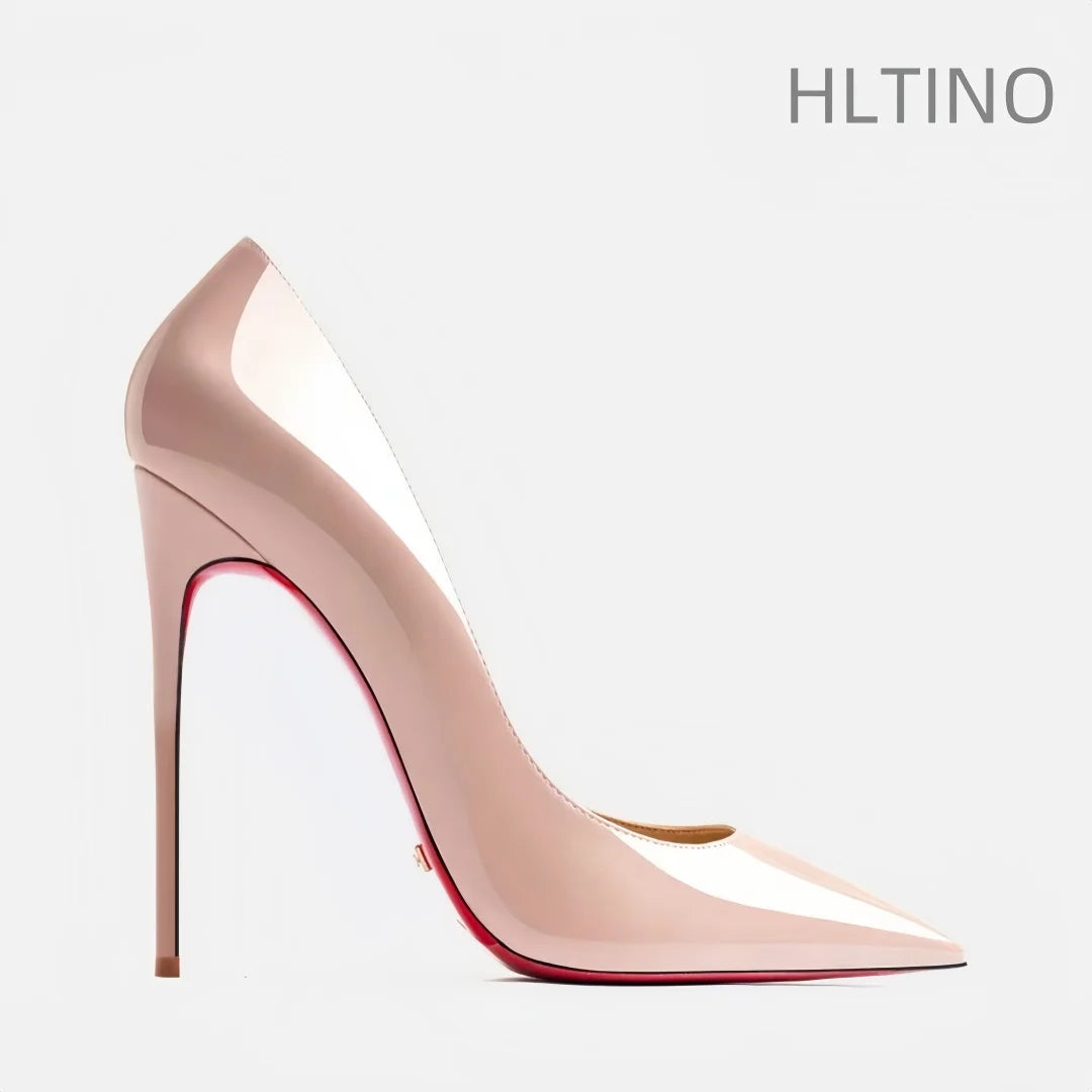 Women heels 2026 leather Heels for women Luxury Brand Pumps Red sole Pointed Toe High Heels Elegant Stiletto Ladies Prom Shoes Pi-Mart