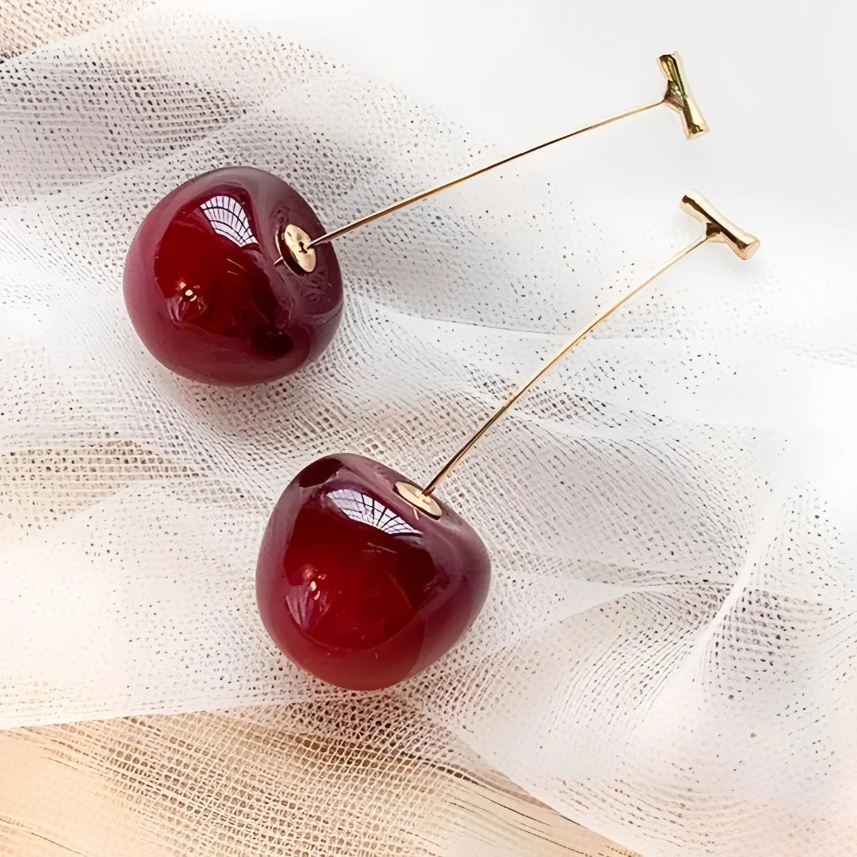 Cherry Earrings for Women Fun Fruit Drop Dangle Earrings Cute 3D Red Jewelry Unique Fruit Charm Jewelry Gifts Pi-Mart