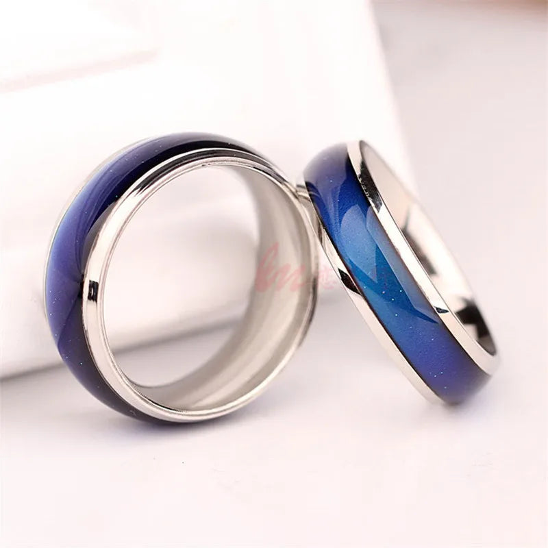 1pc Stainless Steel Mood Ring Changing Color Rings Emotion Feeling Temperature Ring For Women Men Couples Rings Fashion Jewelry Pi-Mart