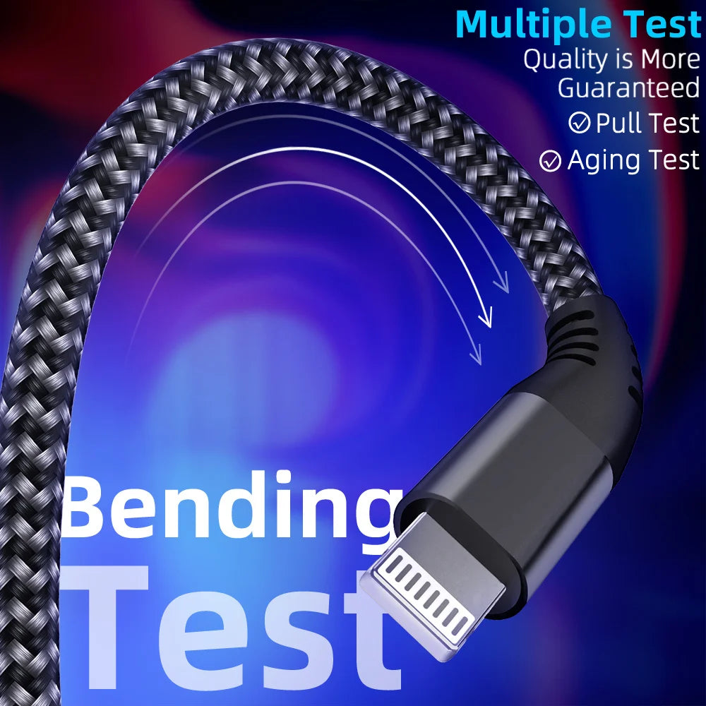 LAIHONEN 1 Pack MFi Certified USB C to Lightning Nylon Braided Fast Charging Cable 1M 2M 3M for iPhone 13 12 11 Pro Max Pi-Mart