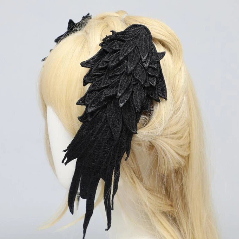 Lolita Feather Angel Wings Hair Clip Barrette Angel Wing Hairpin Lolita Anime Cosplay Hair Accessories Halloween Party Headwear Pi-Mart