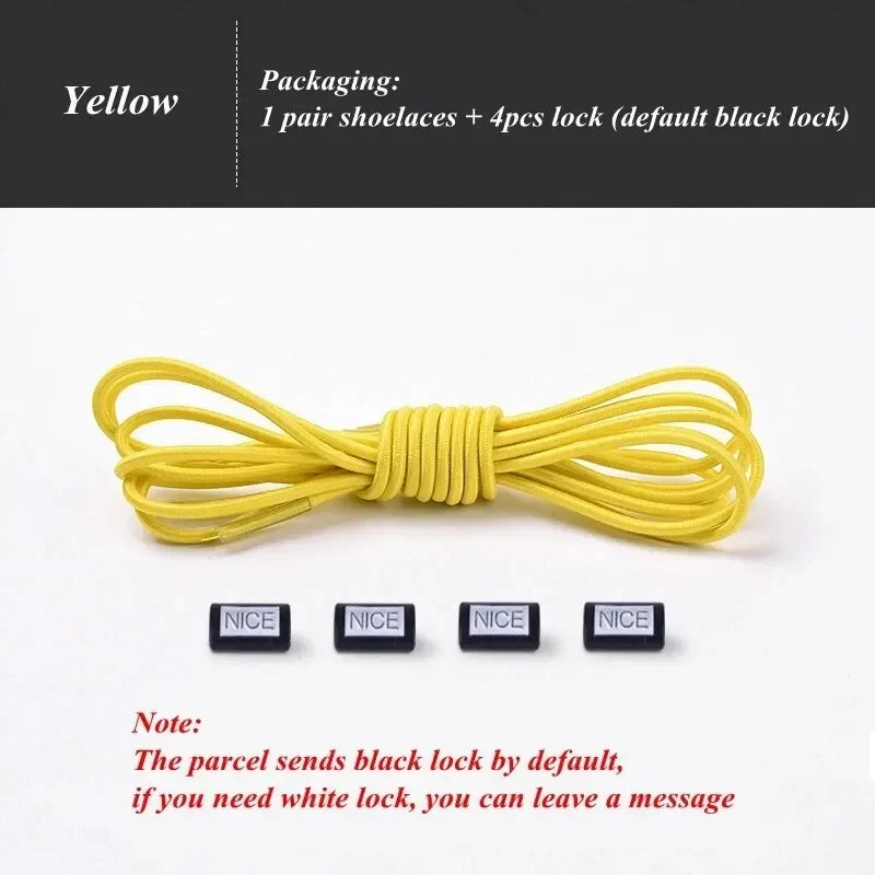 Fashion No Tie Shoelaces Elastic Laces Sneakers Flat Shoe Laces Without Ties Kids Adult Quick Shoelace One Size Fits All Shoes Pi-Mart