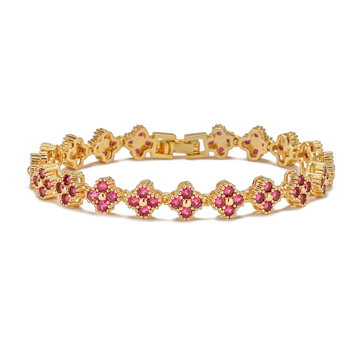 HECHENG,AAAAA Brass 18K gold-plated Flower Necklace Bracelet Jewelry Set ，for Christmas gift for women and best friend Pi-Mart