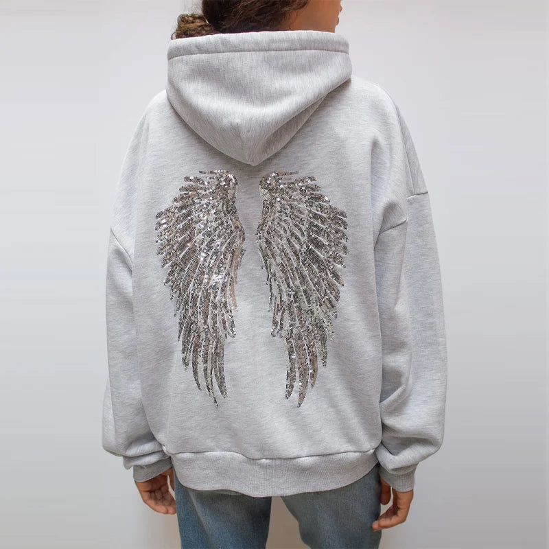 Women Free Wing Hooded Sweatshirt Pure Color Top Long Pants Clothing Suit Female 2026 New Unique Fashion Street Casual Clothes LadyShow.Store
