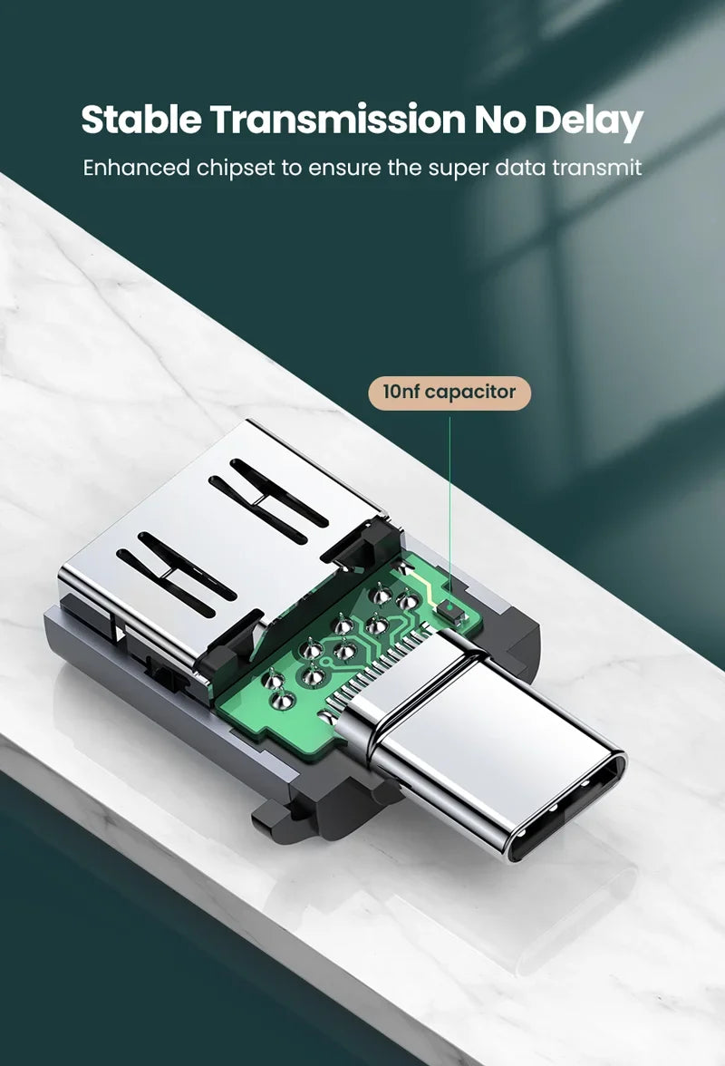 1/5 PCS New Universal Type-C to USB 2.0 OTG Adapter Connector for Mobile Phone USB2.0 Type C OTG Cable Adapter Pi-Mart