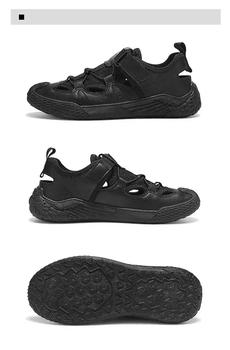 Large Size Sandals for Men, 2026 New Style, Trendy, Versatile, Casual Sports Sandals, Soft-Soled Hollow Beach Shoes for Men Pi-Mart